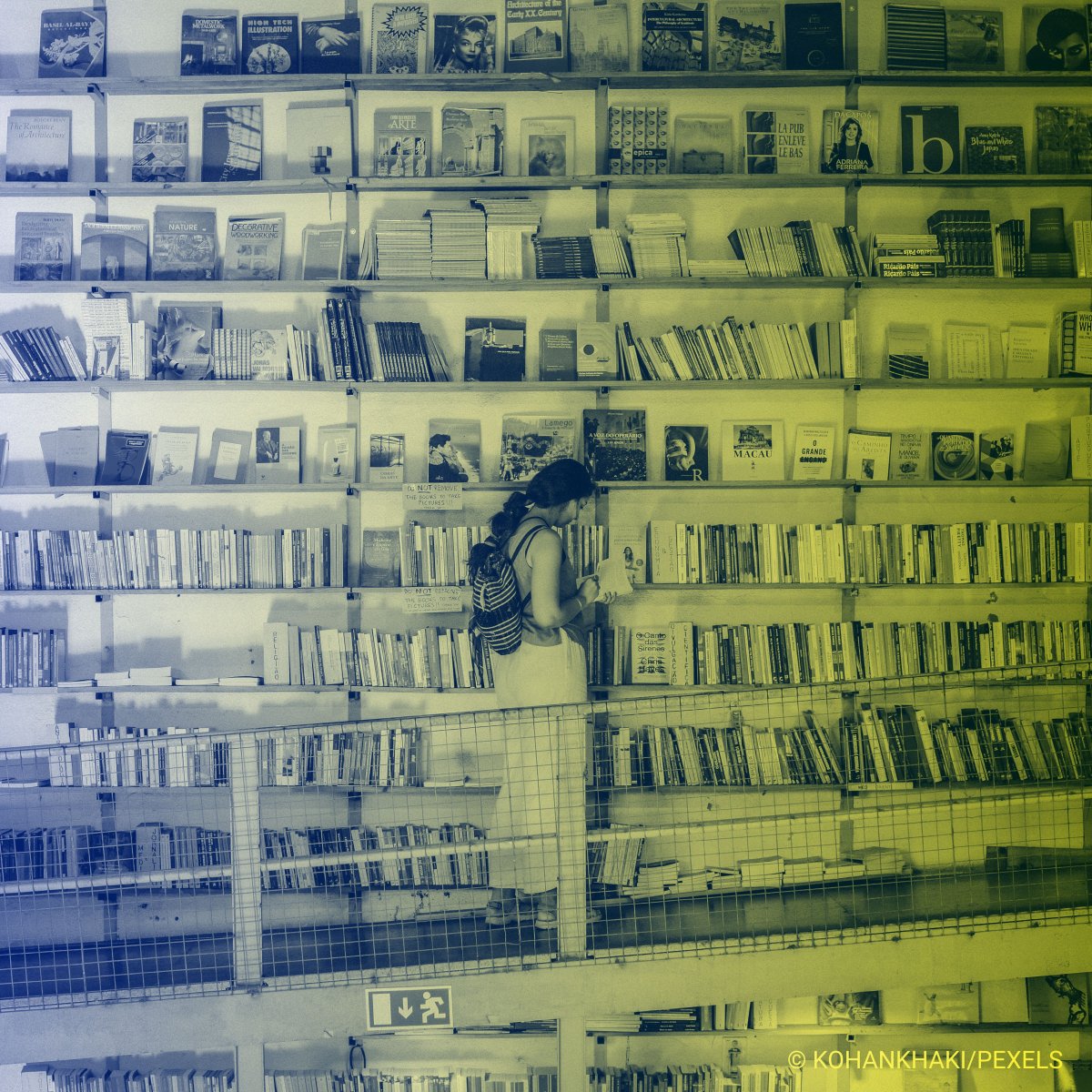 Bibliothèque avec des livres en plusieurs langues